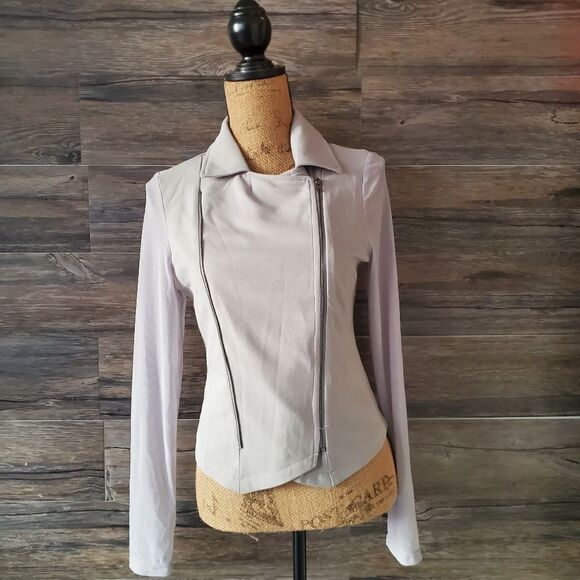 Trac Botique Jacket Multi Style Zip Up Silver Color Mesh Long Sleeves - Picture 4 of 11